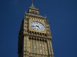 clock on big ben tower at sky, uk, england, london