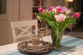 colorful bouquet of flowers on the table