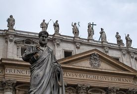 Saint Peter’s sculpture at basilica, italy, rome, vatican