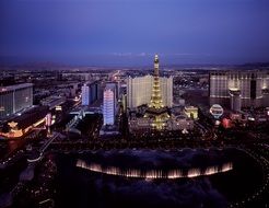 las vegas night aerial view