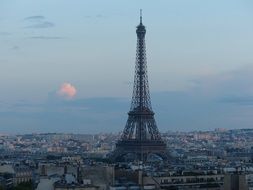 evening eiffel tower paris france