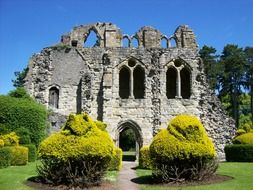 medieval ruin of wenlock priory at summer, uk, england, Much Wenlock