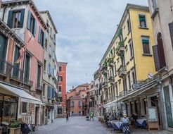 cafe on the street in old city, italy, venice