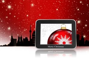 photo frame on the background of the Christmas landscape