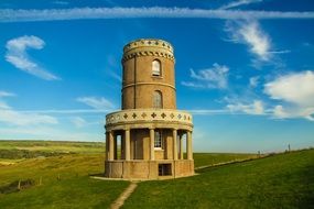 clavell tower at blue sky, uk, england, dorset