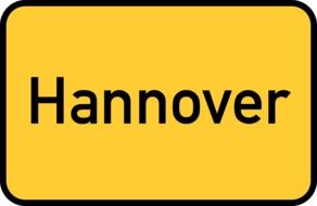 hannover as a yellow town sign