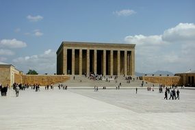 people on square at Mausoleum of Mustafa Kemal Atatürk, Anıtkabir, turkey, ankara