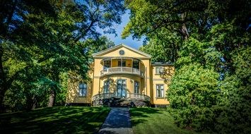 old house in summer park, sweden, stockholm