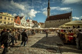 Full of tourist old center of Tallin