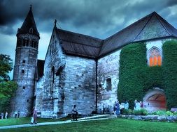 people at lorch monastery, germany, Baden-Württemberg