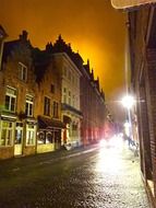 old town at night, belgium, bruges