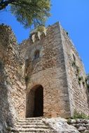 ruin of medieval castle, spain, mallorca