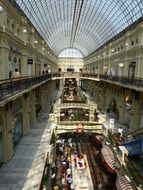 passage in old beautiful shopping centre, russia, moscow, GUM