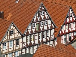 traditional truss houses in old town, germany, lower saxony, celle