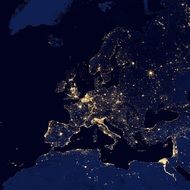 europe cities lights cosmos view