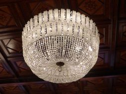 chandelier on ceiling of town hall, austria, vienna