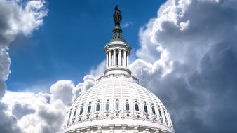 dome of capitol at scenic sky, usa, washington dc