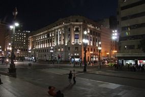 sao paulo streets with colorful lights at night