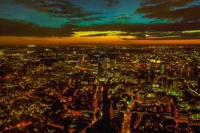 panorama london city beautiful sky night view