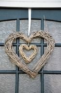 heart form decoration on door