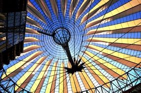 roof construction of Sony Center at Potsdamer Platz, germany, berlin