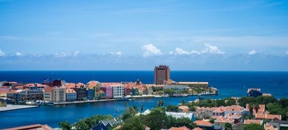 Colorful center of city willemstad in curacao