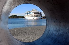 cruise ship in port, norway, oslofjord
