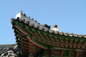 traditional tile roof at sky, korea, changdeokgung