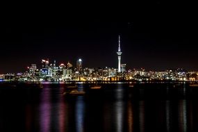 night city skyline, new zealand, auckland
