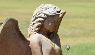 angel, stone statue close up