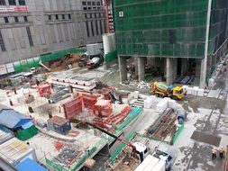 top view of construction site, thailand, bangkok