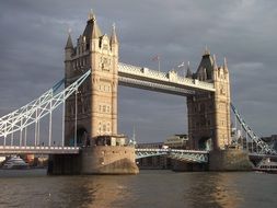 tower bridge at cloudy sky, uk, england, london