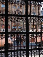 wrought iron gate before town hall, switzerland, basel