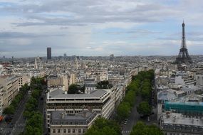 panoramic view of city at summer, france, paris