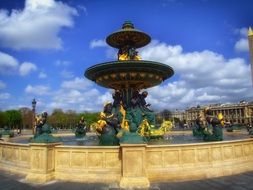 fountain at place de la concord, france, paris