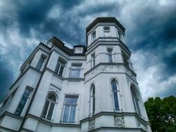 old house at cloudy sky, germany, binz