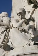 sitting woman, stone sculpture, uk, england, london