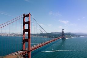view of Golden Gate bridge from a height, usa, california, San Francisco