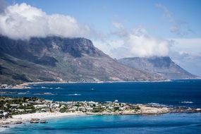 beach on coastline at mountain, south africa, cape town
