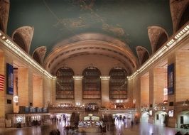 interior of grand central station in usa, new york city