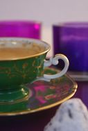 coffee in antique porcelain cup