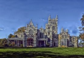 lyndhurst mansion, Gothic Revival country house at park, usa, New York, Tarrytown