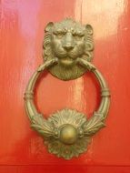 lion head, antique brass doorknocker, malta