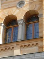 windows on the facade of Neuschwanstein castle in Bavaria