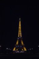 illuminated eiffel tower by night