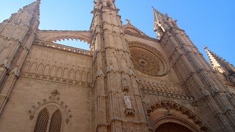 Bottom view of the Cathedral of Santa Maria, MAJORCA CATHEDRAL in Palma