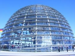 people in reichstag dome, germany, berlin