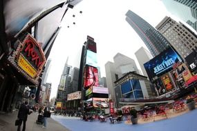 nyc new york city times square fisn eye view