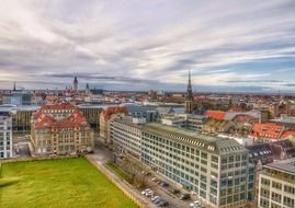 roof view of city, germany, leipzig