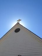 cross atop old st hilary’s chapel at sky, usa, california, Tiburon Peninsula